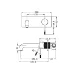 Nero Opal Wall Basin Bath Mixer Spec