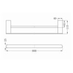 Nero Bianca Double Towel Rail 800MM Spec