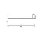 Nero Bianca Single Towel Rail 800MM Spec