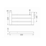 Nero Bianca Towel Rack Spec
