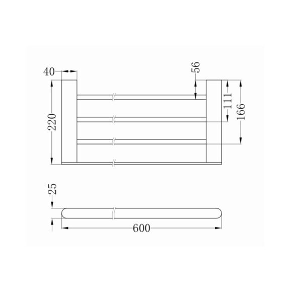 Nero Bianca Towel Rack Spec