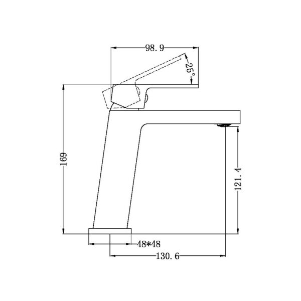 Nero Celia Angle Basin Mixer Spec