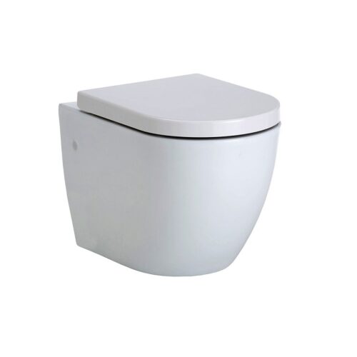 Fienza Koko Gloss White Wall Hung Toilet Suite GEBERIT Sigma In-Wall Cistern No Button