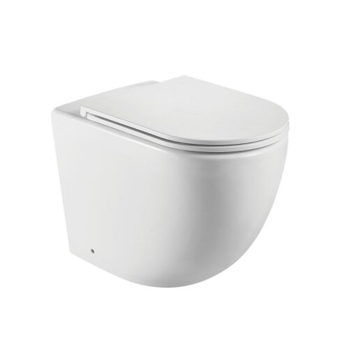 Fienza Koko Matte White Wall Faced Toilet Suite R&T In-Wall Cistern No Button