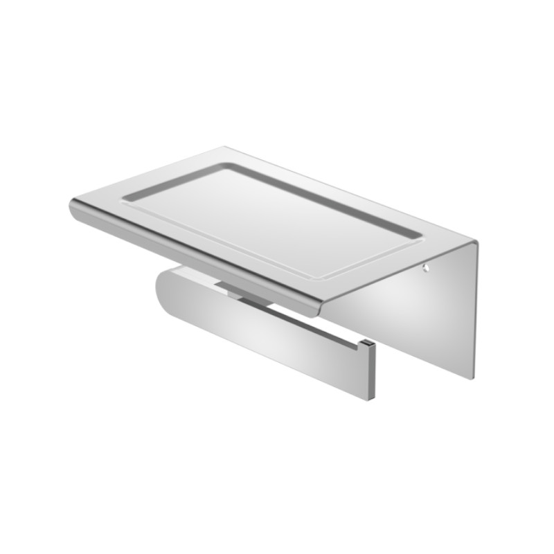 Nero Bianca Toilet Roll Holder With Phone Holder Chrome