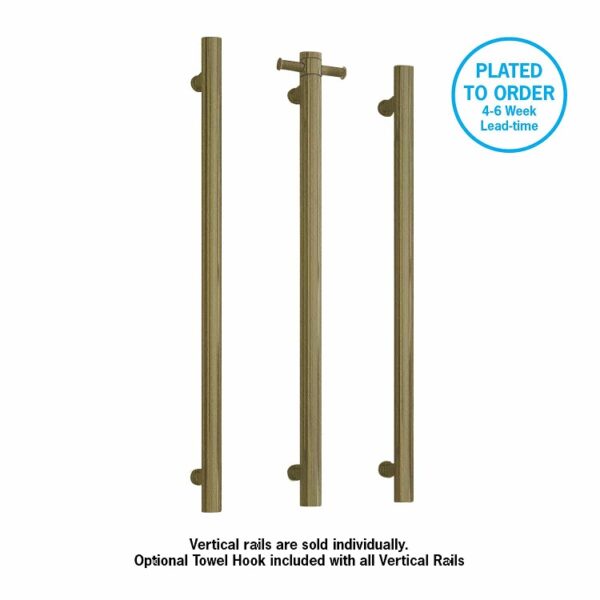 Thermogroup Vertical Heated Towel Rail VS900H Antique Brass