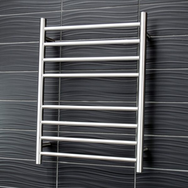 Radiant Heated Towel Rail RTR530 8 Bar Round Brushed Satin