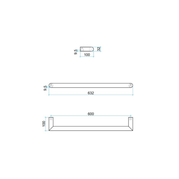 Thermogroup Single Bar Heated Towel Rail DSR6 Spec