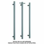 Thermogroup Vertical Heated Towel Rail VS900H Gun Metal