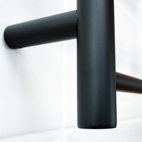 Radiant Heated Towel Rail RTR08 7 Bar Round Matte Black