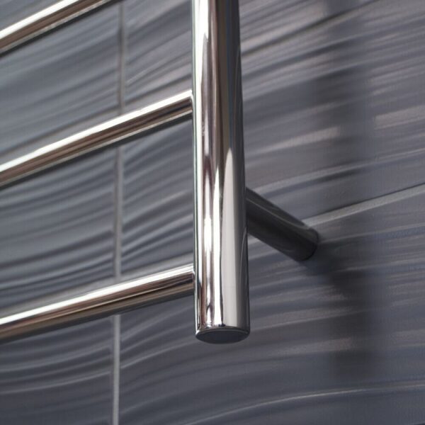Radiant Heated Towel Rail RTR08 7 Bar Round Mirror Polished