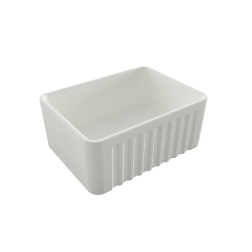 Turner Hastings Novi 60 x 46 Fine Fireclay Matte White Butler Sink NO603FS-MW Ribbed