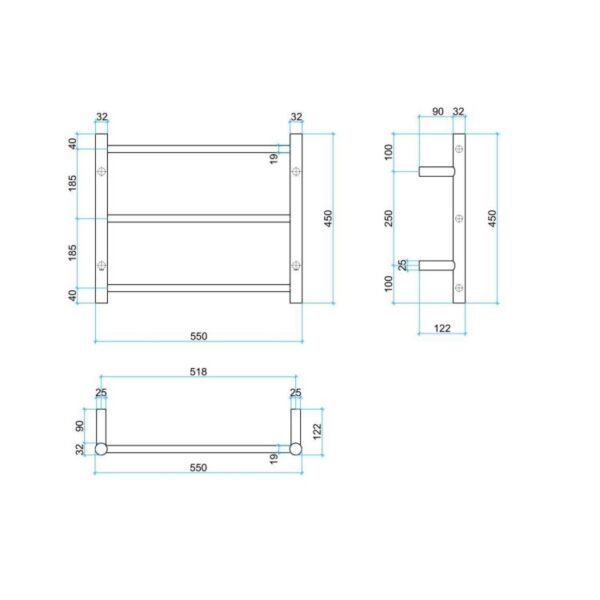 Thermogroup Ladder Heated Towel Rail BS24M Spec