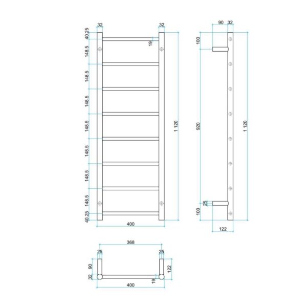 Thermogroup Ladder Heated Towel Rail SR17M Spec