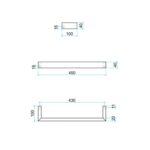 Thermogroup Polished Stainless Steel Single Bar Heated Towel Rail DSS4 spec