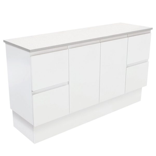 Fienza Fingerpull Satin White Cabinet 1500 Floorstanding
