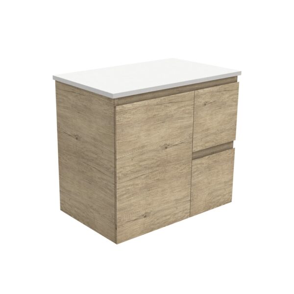Fienza Edge Scandi Oak Cabinet Only 750 Wall Hung Right