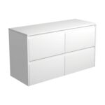 Fienza Amato 1200 Wall Hung Satin White Panel Cabinet