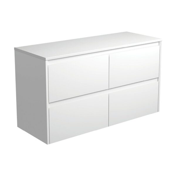 Fienza Amato 1200 Wall Hung Satin White Panel Cabinet
