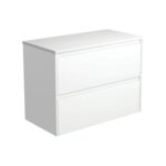 Fienza Amato 900 Wall Hung Satin White Panel Cabinet
