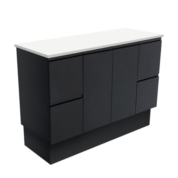 Fienza Fingerpull Satin Black Cabinet 1200 Floorstanding