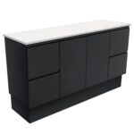 Fienza Fingerpull Satin Black Cabinet 1500 Floorstanding