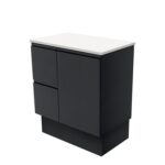 Fienza Fingerpull Satin Black Cabinet 750 Floorstanding LH