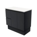 Fienza Fingerpull Satin Black Cabinet 900 Floorstanding LH