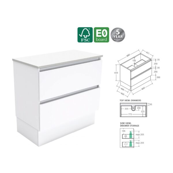 Fienza Quest Floorstanding Cabinet 900mm Width Spec