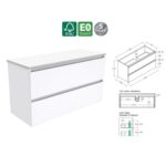 Fienza Quest Wall Hung Cabinet 1200mm Width Spec