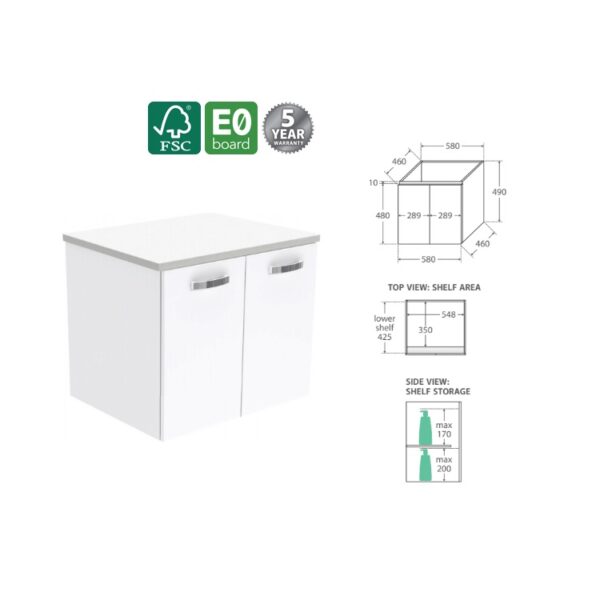 Fienza Unicab Wall Hung 600 Cabinet Spec