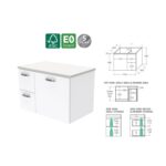 Fienza Unicab Wall Hung 750 Cabinet LH Drawer Spec