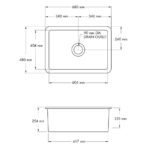 Turner Hastings Cuisine 68 x 48 Inset/Undermount Fine Fireclay Sink CU68FS Specification