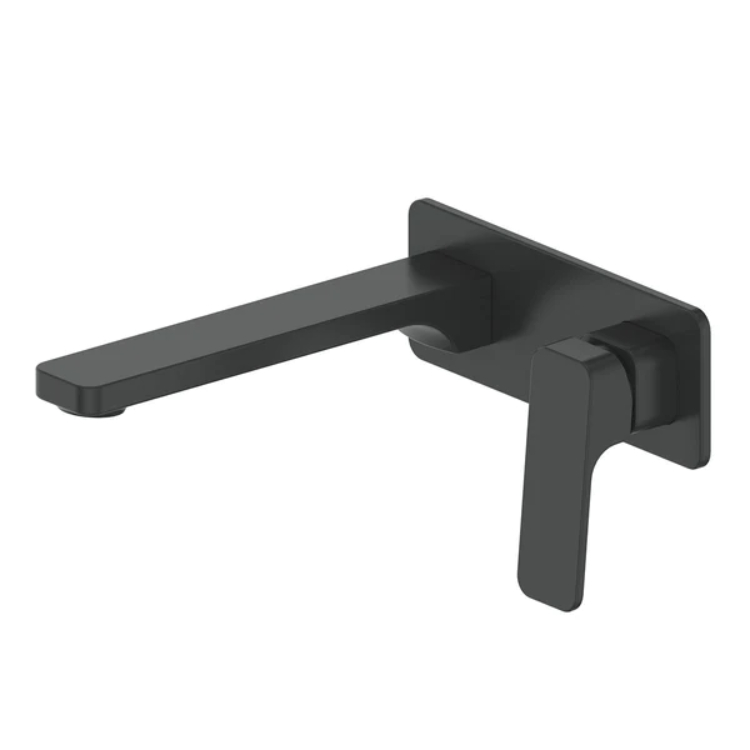 Greens Swept Wall Basin Mixer with Faceplate Matte Black 186025217