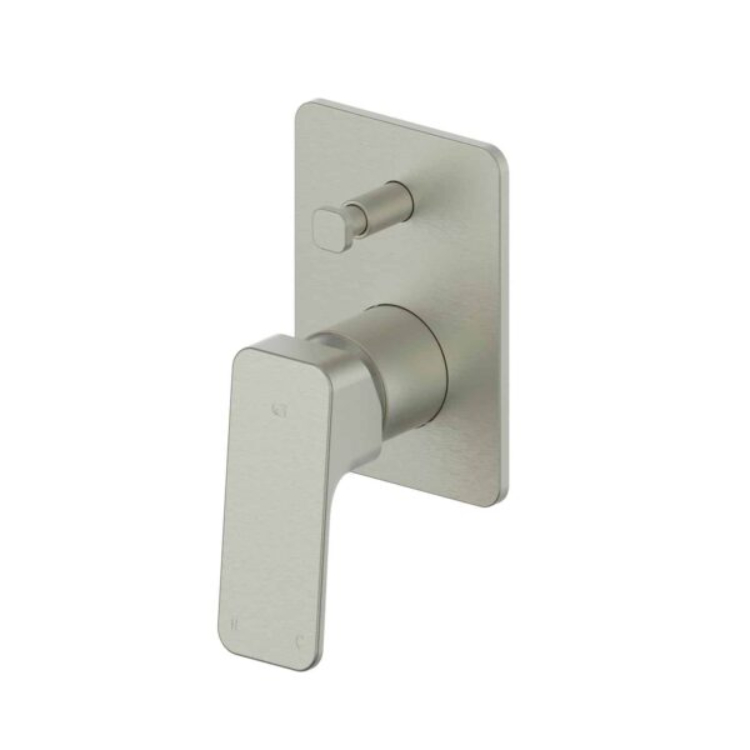 Greens Swept Shower Bath Diverter Mixer Brushed Nickel 18603591