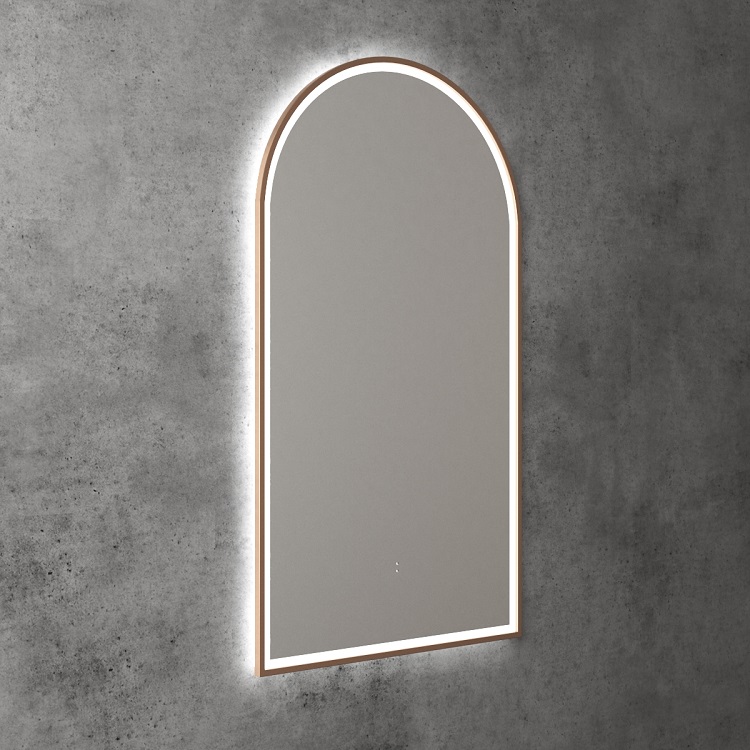 Aulic Canterbury LED Mirror With Frame Brushed Nickel
