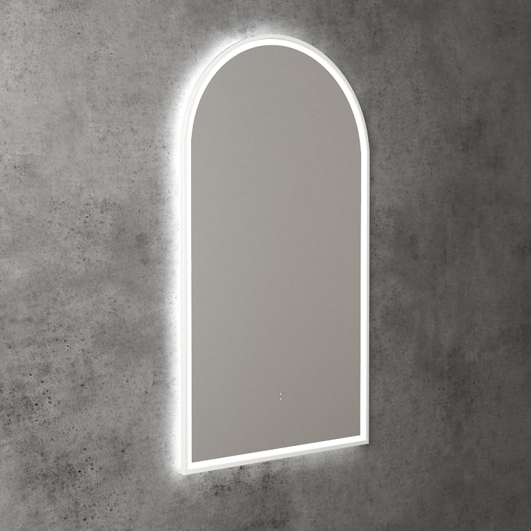 Aulic Canterbury LED Mirror With Frame Matte White
