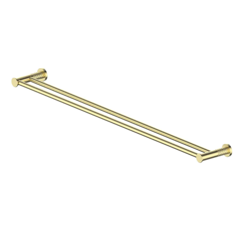 Greens Textura Double Towel Rail Brushed Brass 183156
