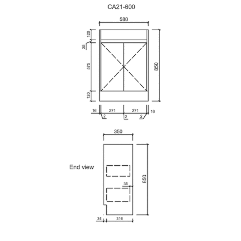 Aulic York Ensuite Floorstanding Vanity CA21-600