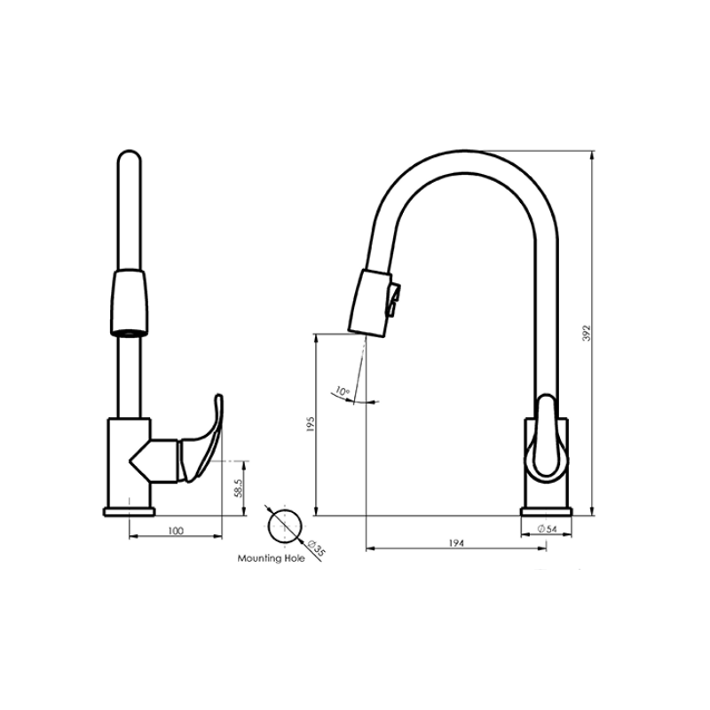 Greens Regency Pull-Out Sink Mixer 15057001 specs