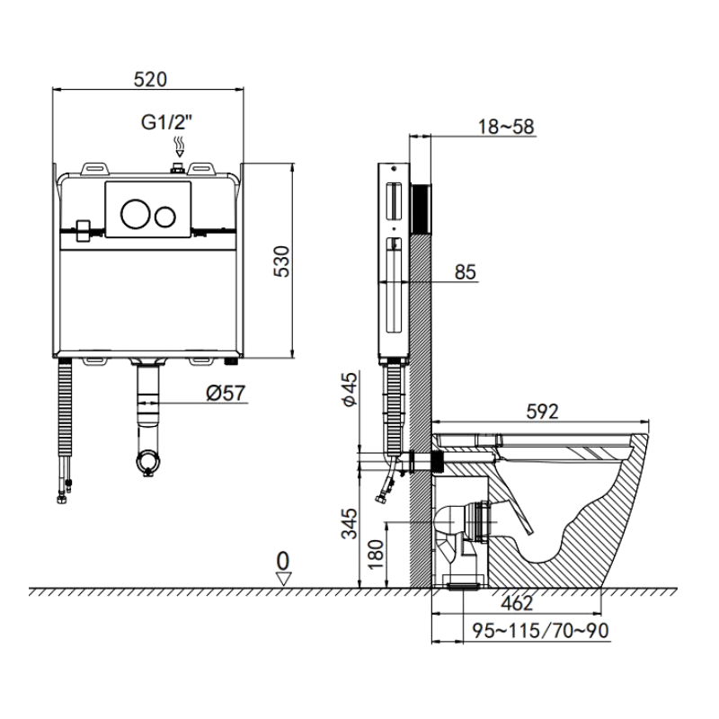 Lafeme Crawford Rimless Smart Toilet ST21 Specs