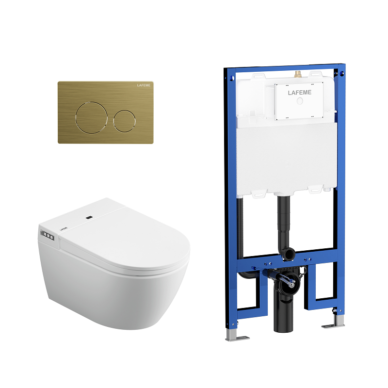 Lafeme Sesto Wall Hung Rimless Smart Toilet ST22-BG