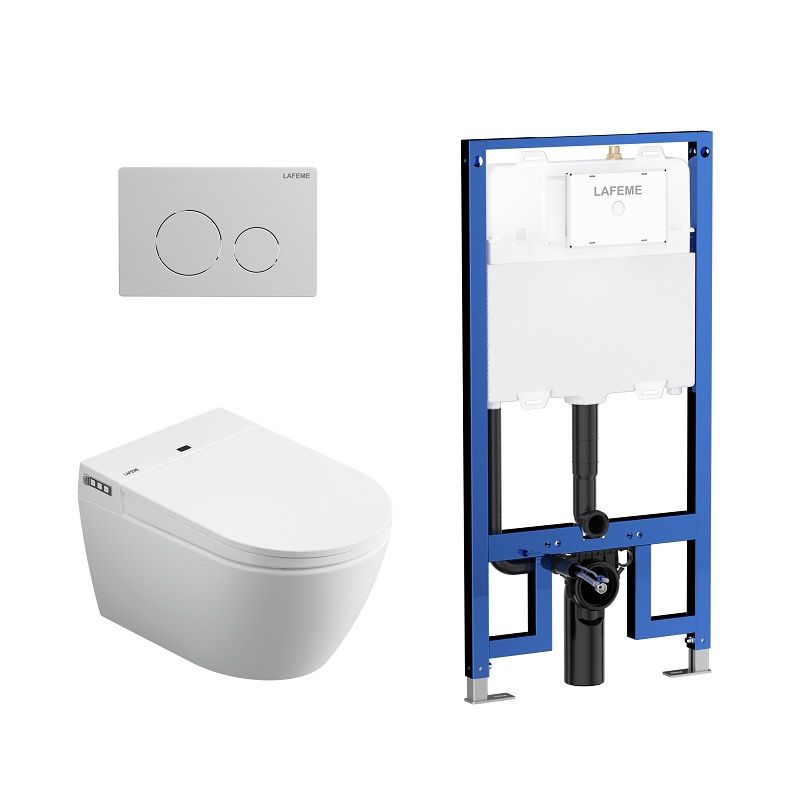 Lafeme Sesto Wall Hung Rimless Smart Toilet ST22-BN