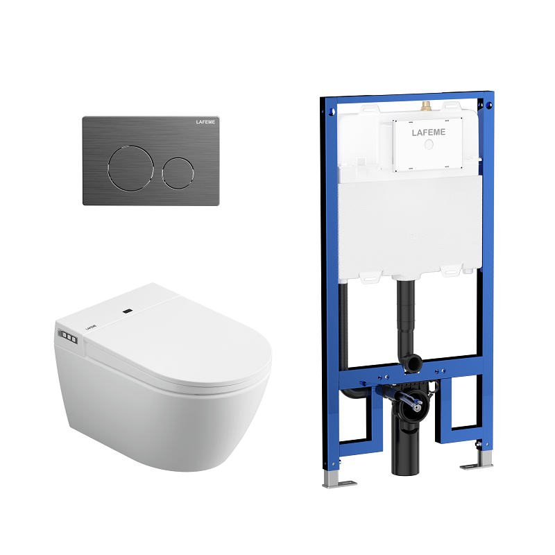 Lafeme Sesto Wall Hung Rimless Smart Toilet ST22-GM
