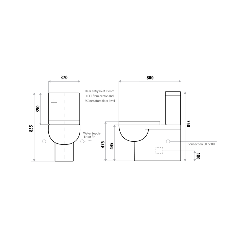 LinkCare Assisted Living Toilet Suite With Blue Seat TS565B Spec