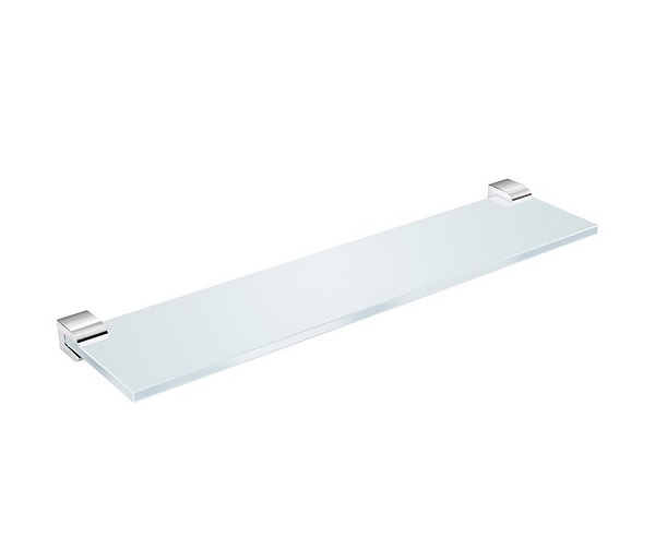 Johnson Suisse Cube Glass Shelf 400mm Chrome GDC160144 - ABK Supplies