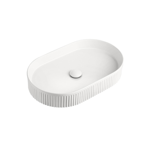 ADP Pill Fluted Above Counter Basin Gloss White TOPCPFL5836GW
