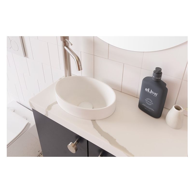 ADP Joy Semi-Inset Basin Matte White Solid Surface TOPSJOY2819WM