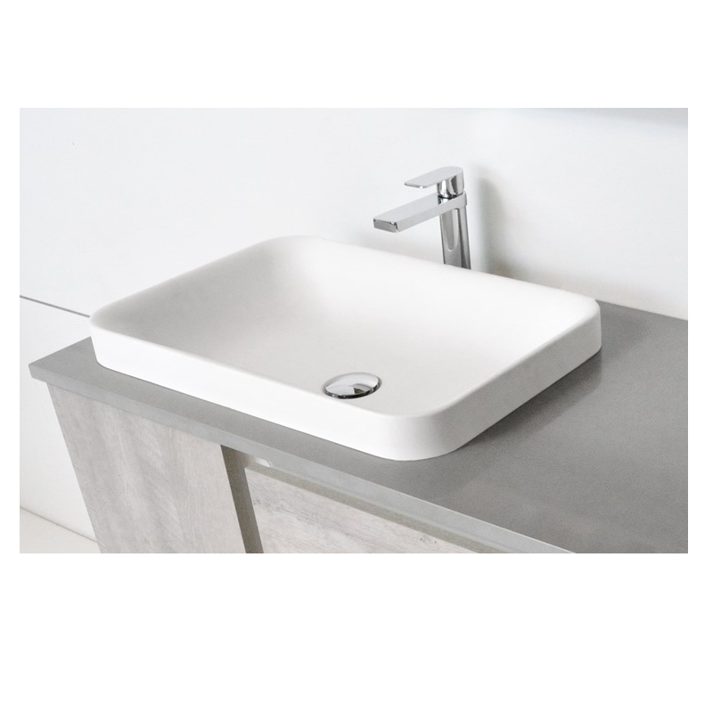 ADP Pride Semi-Inset Basin Matte White Solid Surface TOPTPRI5537-TS