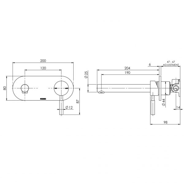V786_Vivid_Wall_Basin_Mixer_Set_200mm_Line_Drawing-600×600